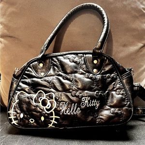 Vintage Hello Kitty black bag with removable shoulder strip